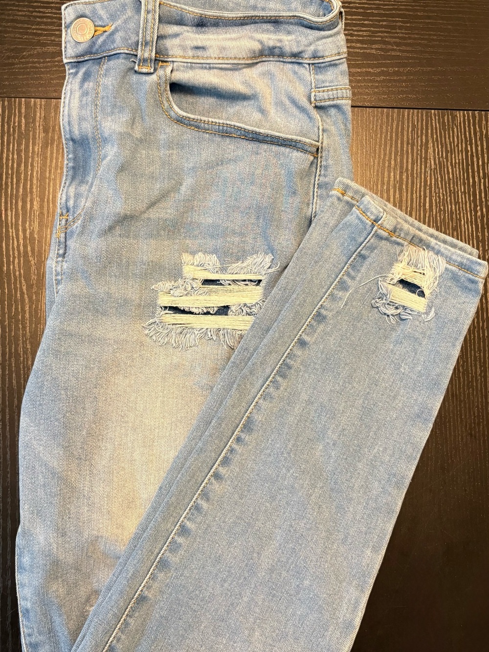 Wax Jean Light Blue Distressed Skinny Jeans